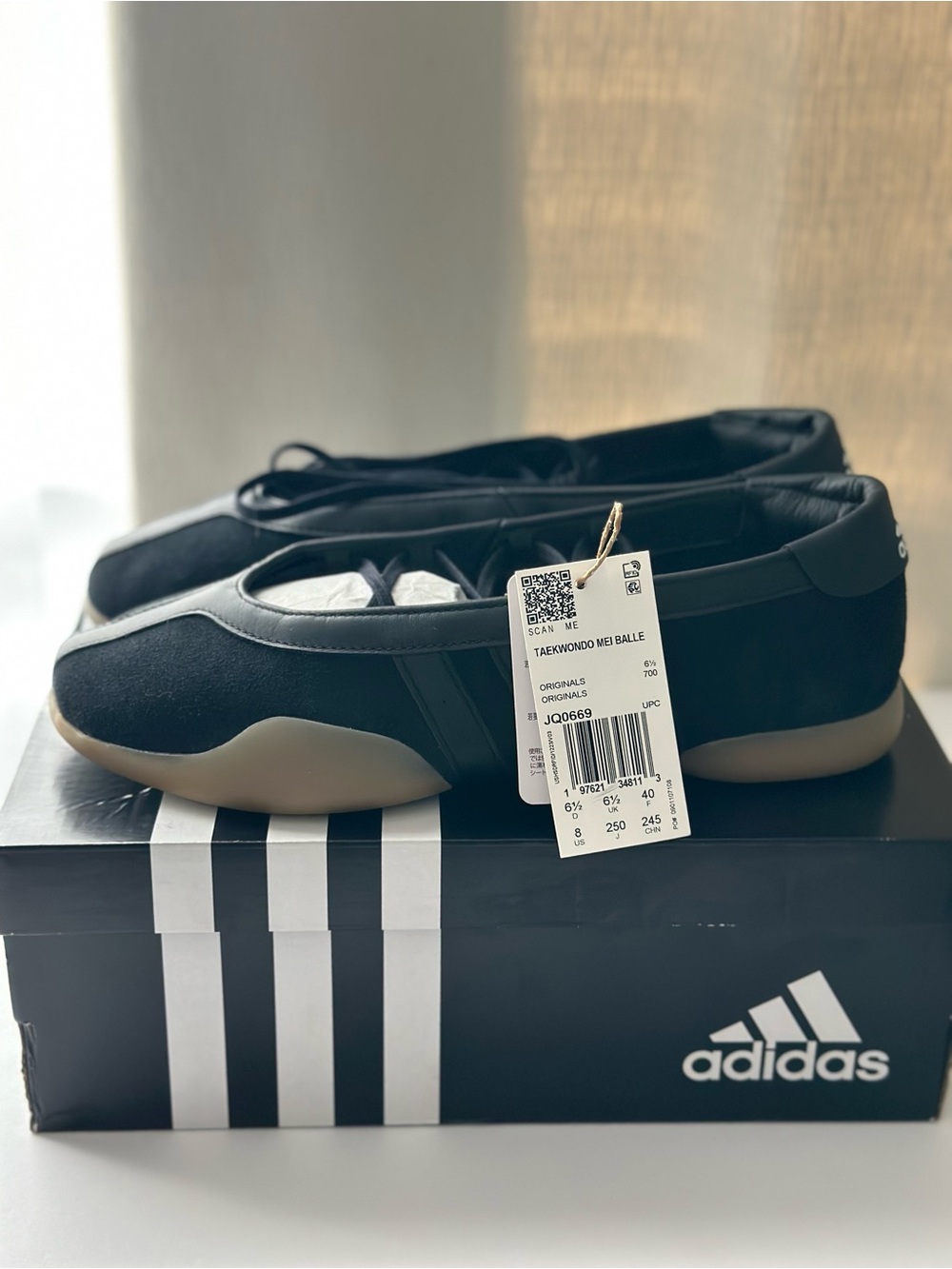 Adidas Taekwondo Mei Ballet W Flats Black Gum Sole Shoes Women’s Size 8 NWT - Picture 1 of 8